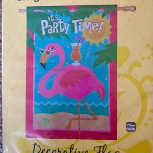 Pink Flamingo House Flag, NWT